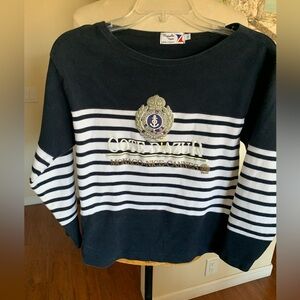 Nautica , Navy and White Striped Sweater, perfect for a cruise
